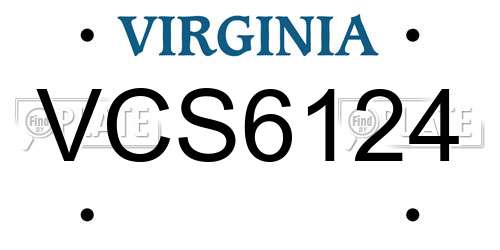 VCS6124 Virginia License Plate