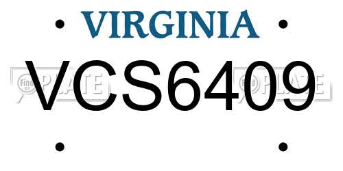 VCS6409 Virginia License Plate