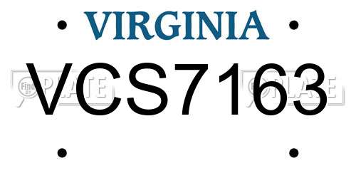 VCS7163 Virginia License Plate