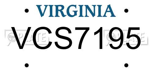 VCS7195 Virginia License Plate
