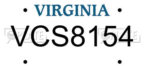 VCS8154 Virginia License Plate