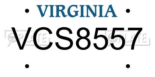 VCS8557 Virginia License Plate
