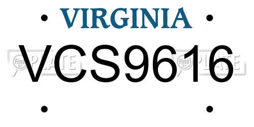 VCS9616 Virginia License Plate