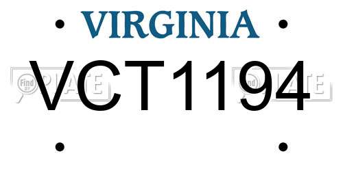 VCT1194 Virginia License Plate