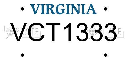 VCT1333 Virginia License Plate
