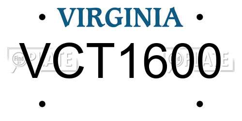 VCT1600 Virginia License Plate
