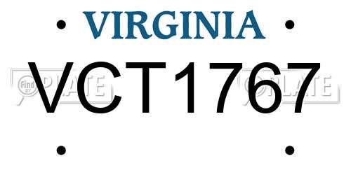 VCT1767 Virginia License Plate