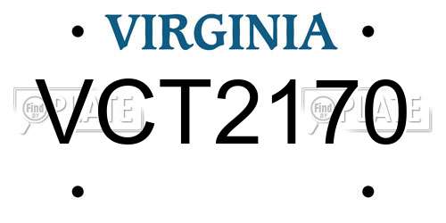 VCT2170 Virginia License Plate