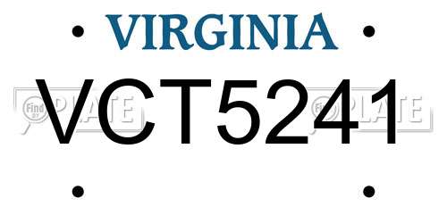 VCT5241 Virginia License Plate