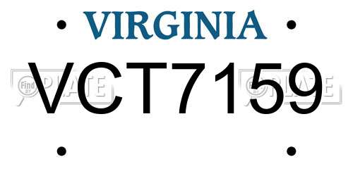 VCT7159 Virginia License Plate