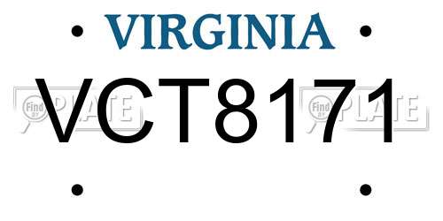 VCT8171 Virginia License Plate