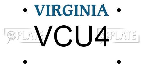 VCU4 Virginia License Plate