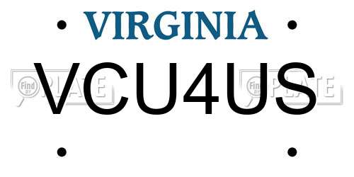 VCU4US Virginia License Plate