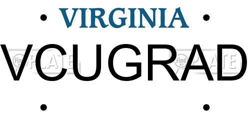 VCUGRAD Virginia License Plate
