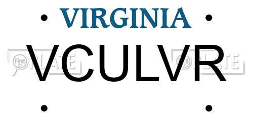 VCULVR Virginia License Plate