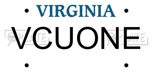 VCUONE Virginia License Plate