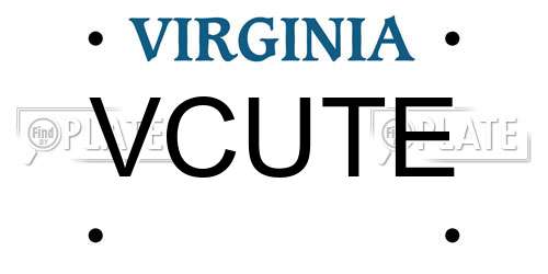 VCUTE Virginia License Plate