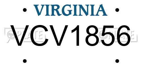 VCV1856 Virginia License Plate