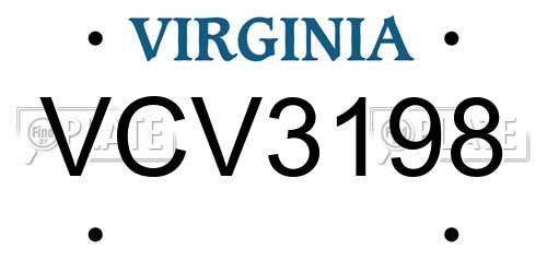 VCV3198 Virginia License Plate
