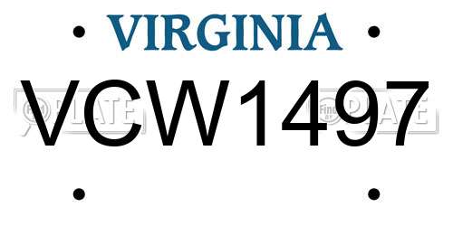 VCW1497 Virginia License Plate