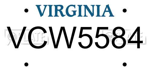 VCW5584 Virginia License Plate