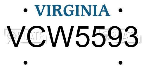 VCW5593 Virginia License Plate