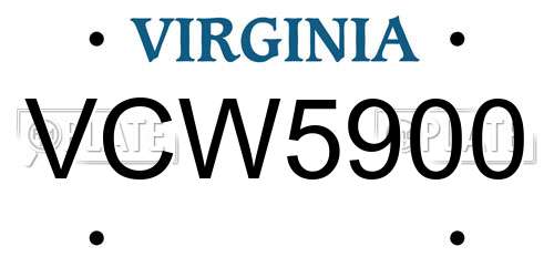 VCW5900 Virginia License Plate