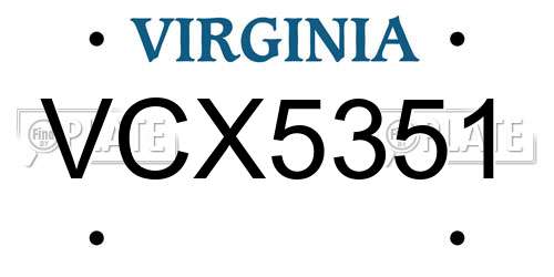 VCX5351 Virginia License Plate
