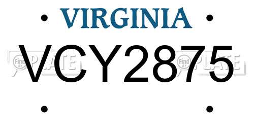 VCY2875 Virginia License Plate
