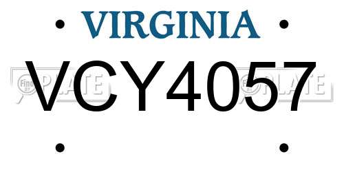 VCY4057 Virginia License Plate