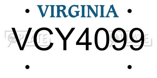 VCY4099 Virginia License Plate