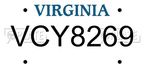 VCY8269 Virginia License Plate