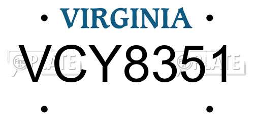 VCY8351 Virginia License Plate