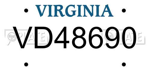 VD48690 Virginia License Plate