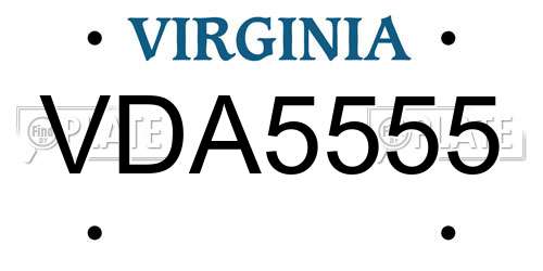 VDA5555 Virginia License Plate