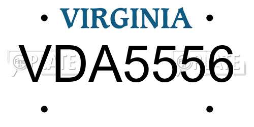 VDA5556 Virginia License Plate