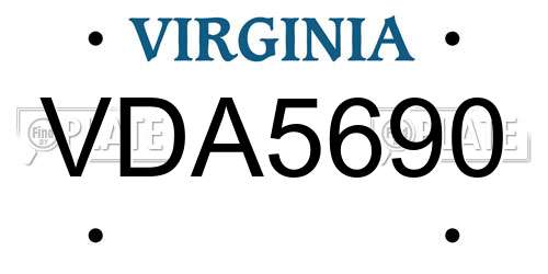 VDA5690 Virginia License Plate