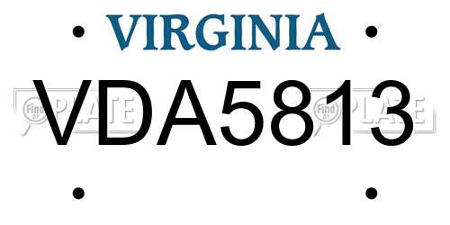 VDA5813 Virginia License Plate