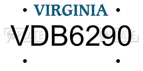 VDB6290 Virginia License Plate