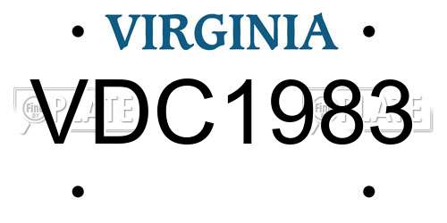 VDC1983 Virginia License Plate