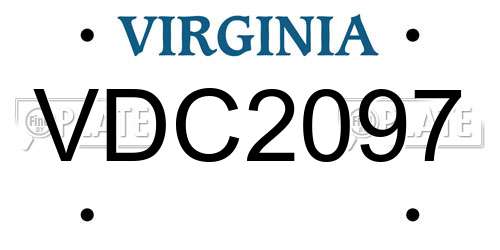VDC2097 Virginia License Plate