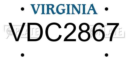 VDC2867 Virginia License Plate