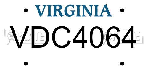 VDC4064 Virginia License Plate