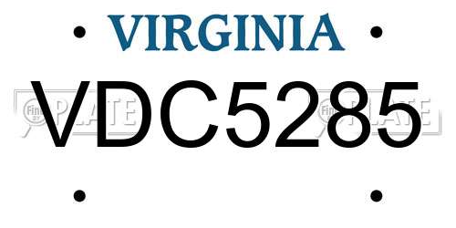 VDC5285 Virginia License Plate