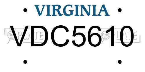 VDC5610 Virginia License Plate