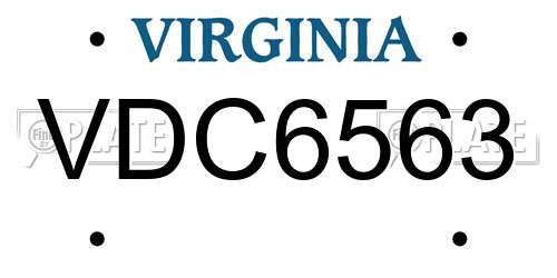 VDC6563 Virginia License Plate