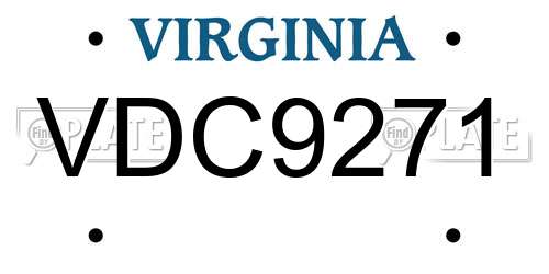 VDC9271 Virginia License Plate