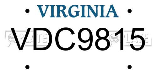 VDC9815 Virginia License Plate