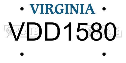 VDD1580 Virginia License Plate