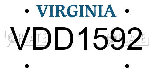 VDD1592 Virginia License Plate